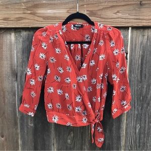 Madewell Cropped Wrap Top